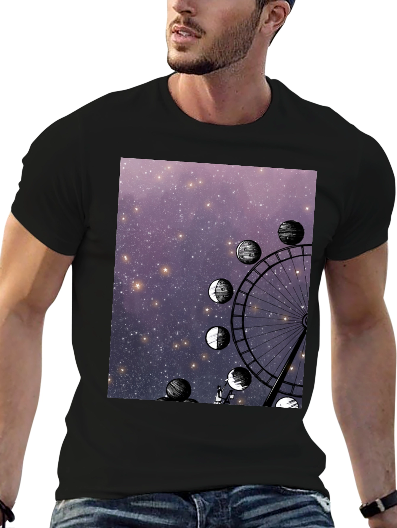 Ferris Wheel & Moon Phases Graphic Tee