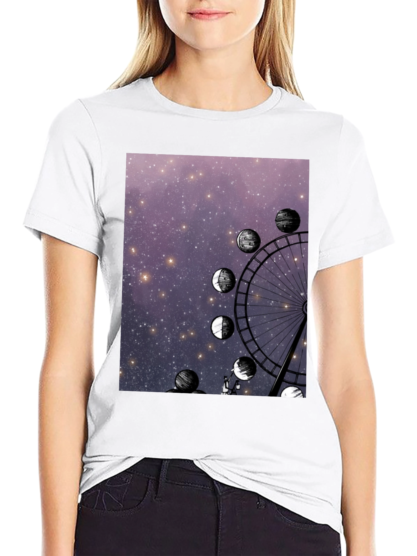 Ferris Wheel & Moon Phases Graphic Tee
