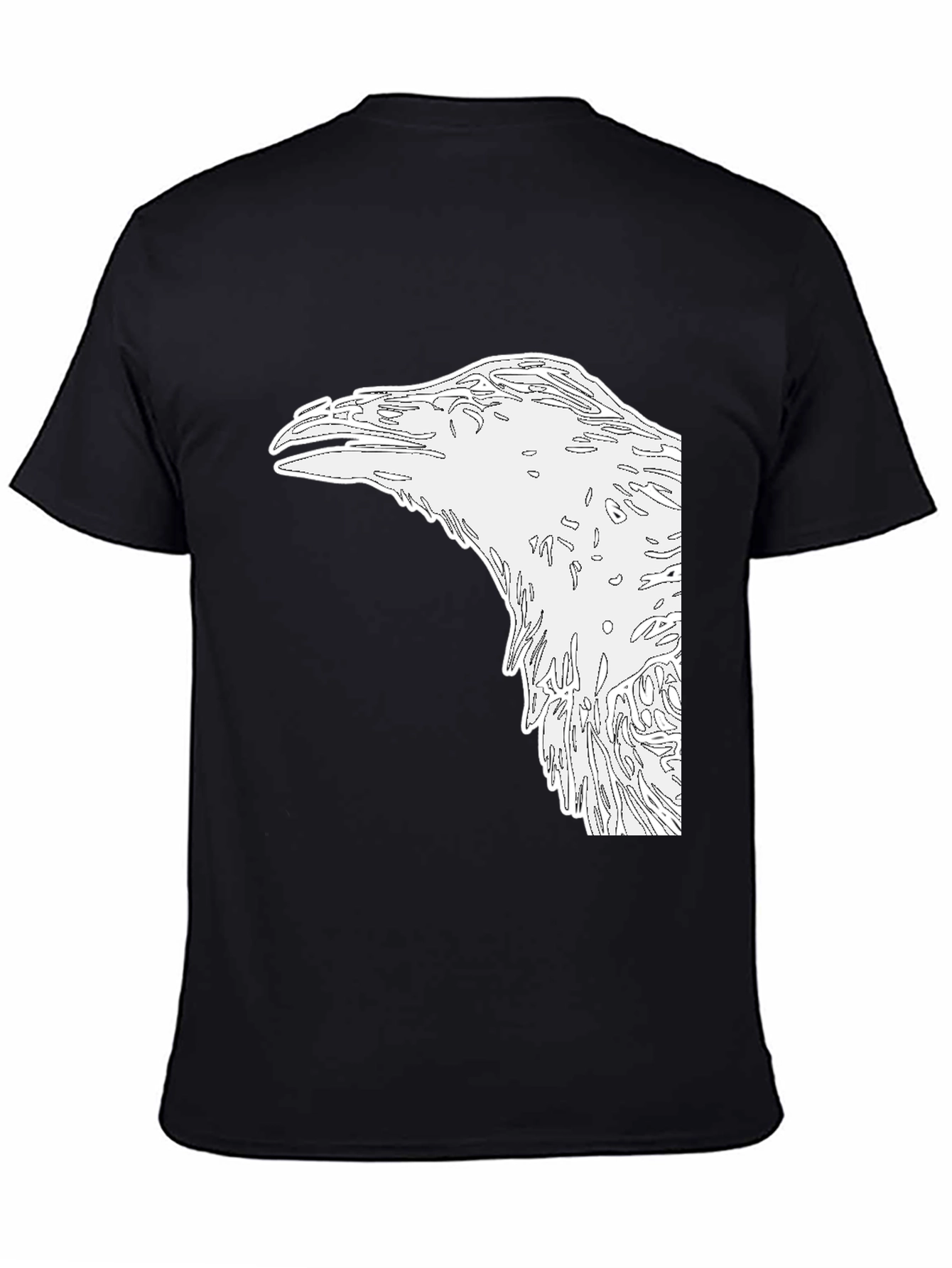 Raven Graphic Tee - Mens Black Cotton Shirt