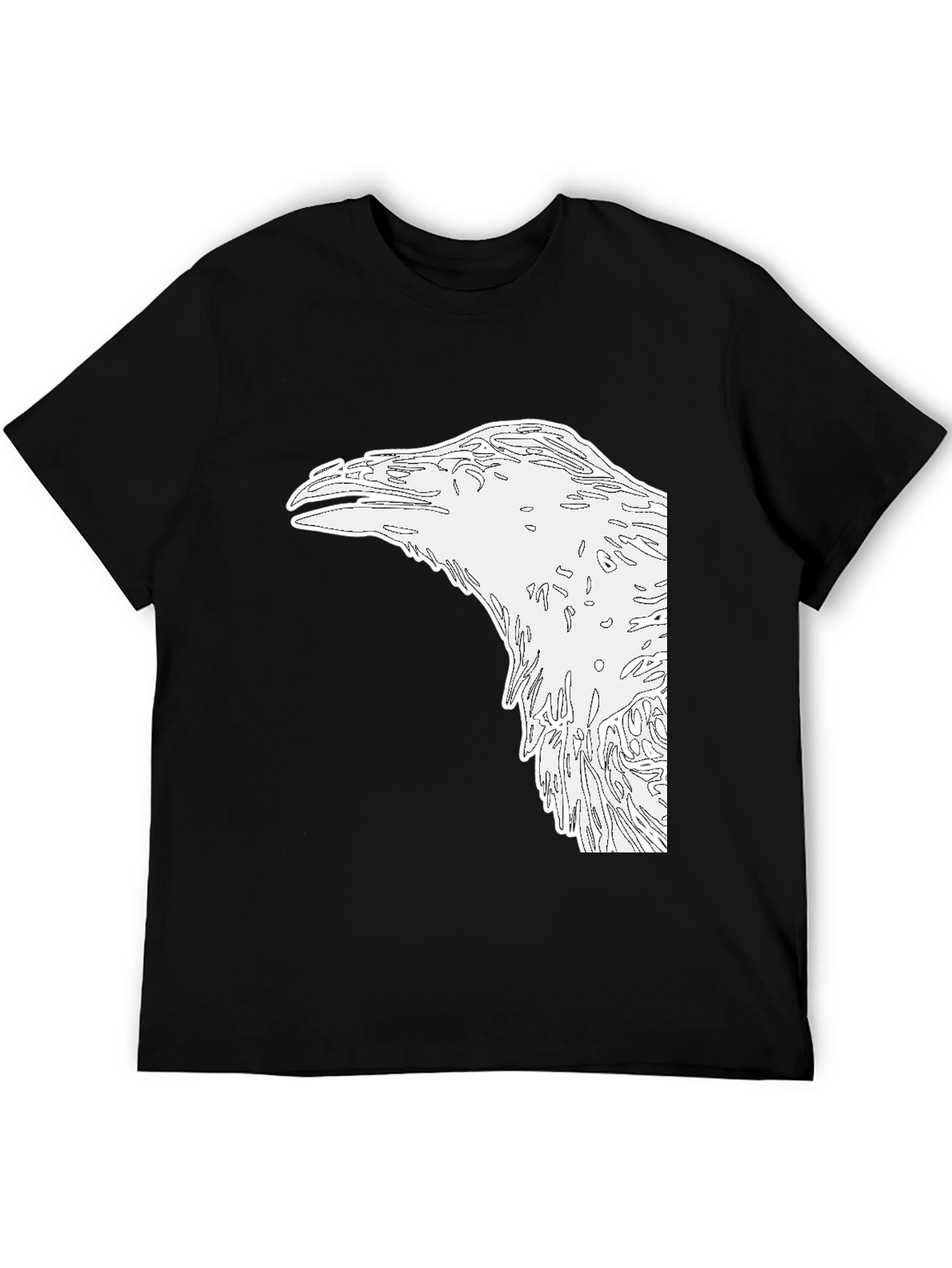 Raven Graphic Tee - Mens Black Cotton Shirt