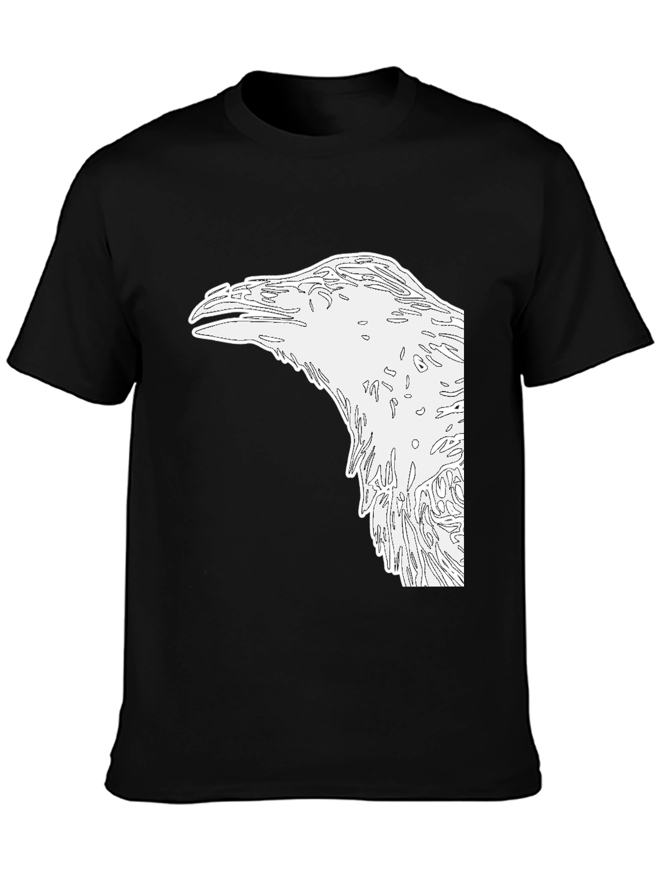 Raven Graphic Tee - Mens Black Cotton Shirt