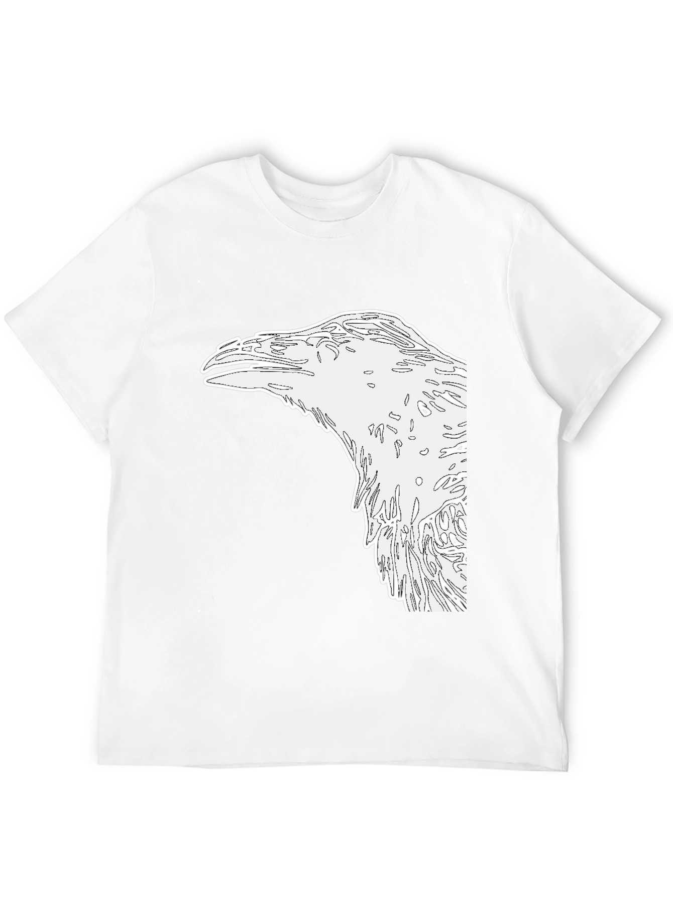 Raven Graphic Tee - Mens Black Cotton Shirt