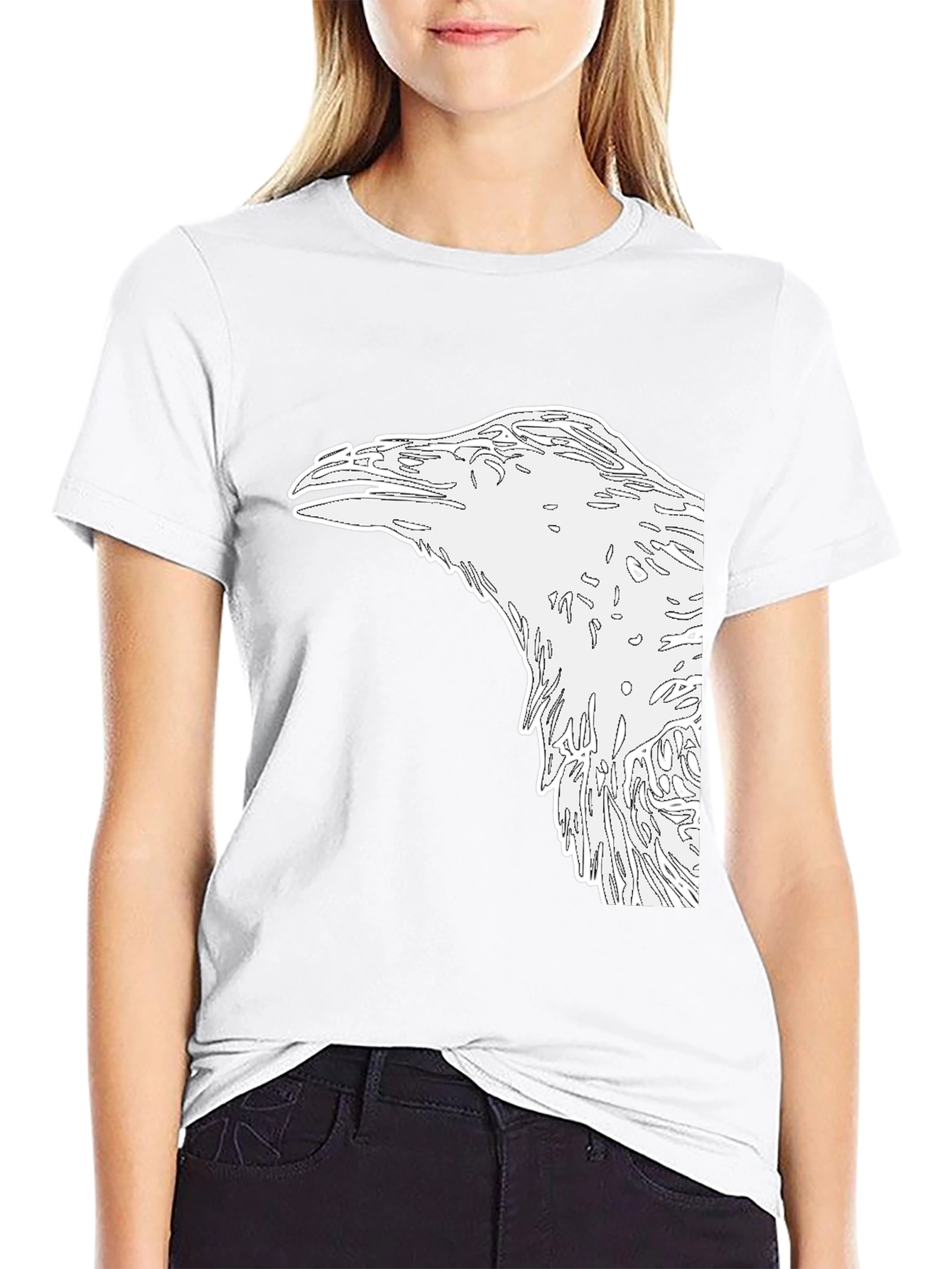 Raven Graphic Tee - Mens Black Cotton Shirt