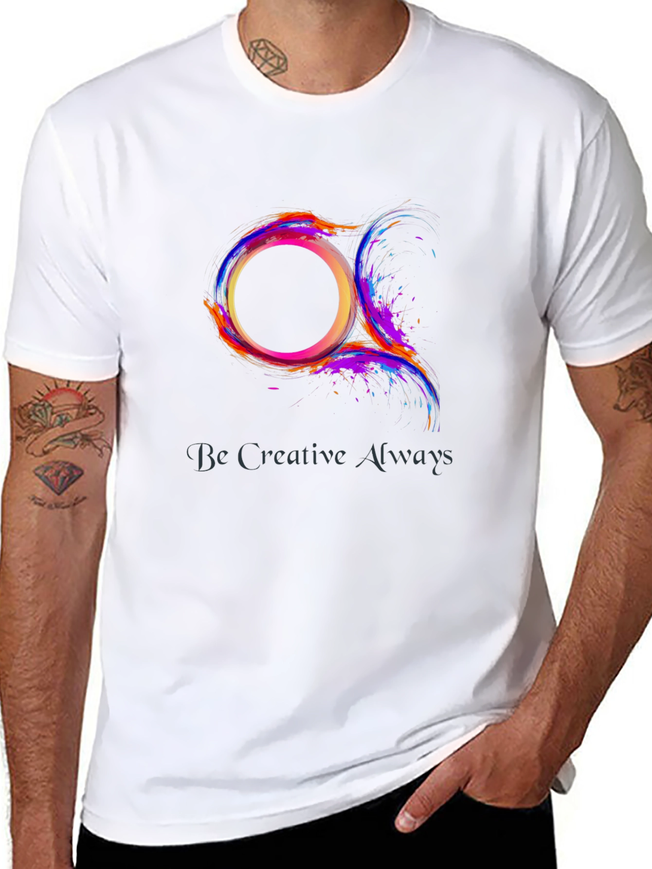 Abstract Circle Graphic Tee - Be Creative Always