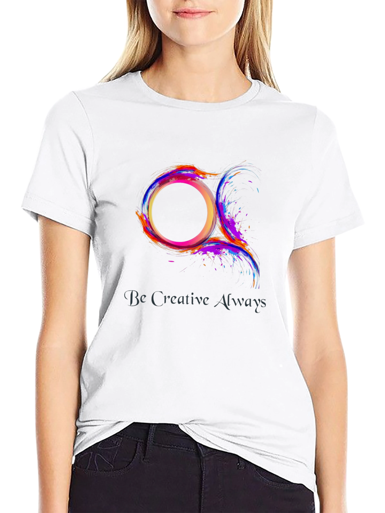 Abstract Circle Graphic Tee - Be Creative Always