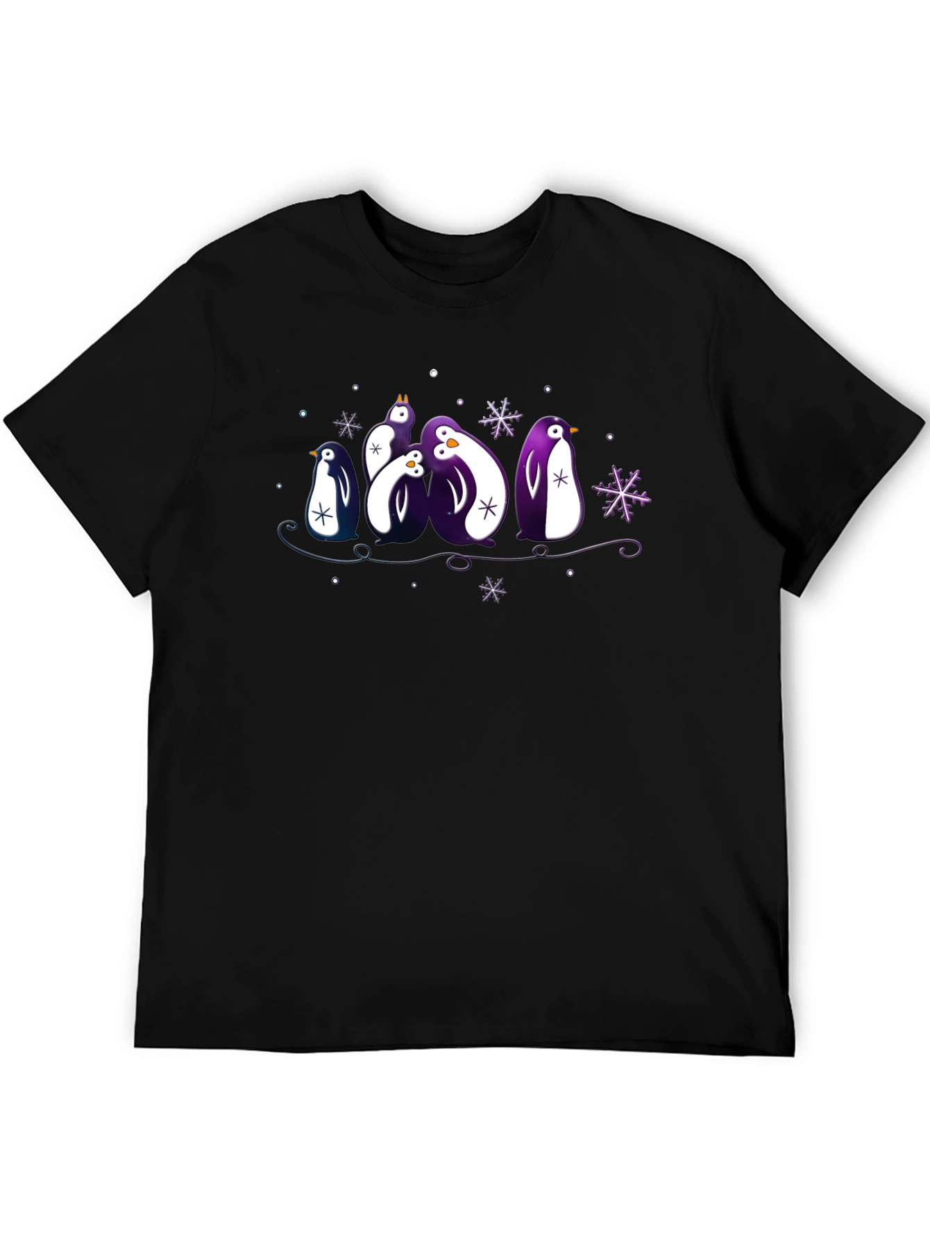 Penguin Family Graphic Tee - Winter Holiday Design