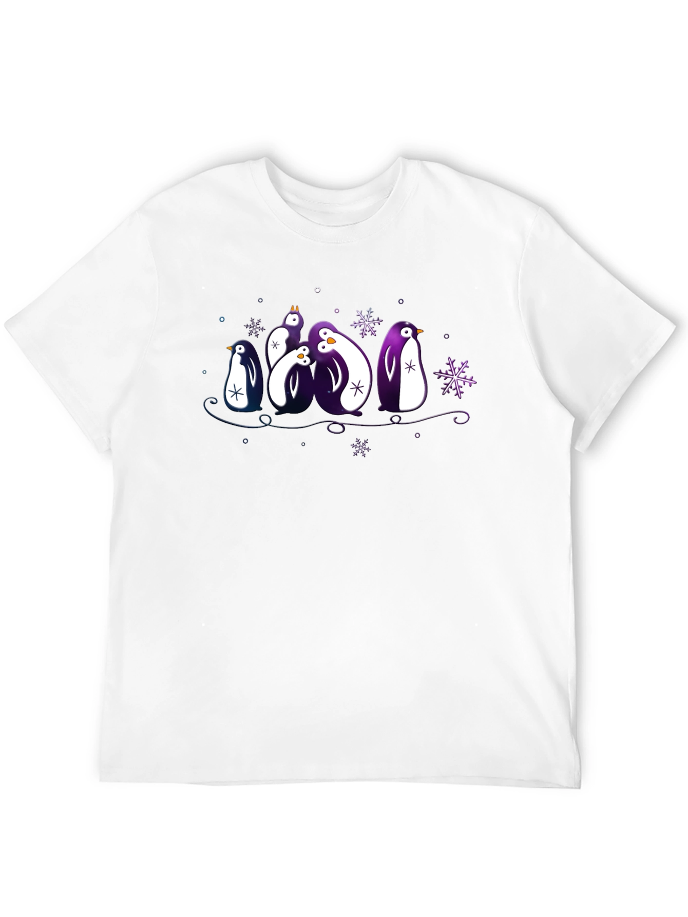 Penguin Family Graphic Tee - Winter Holiday Design