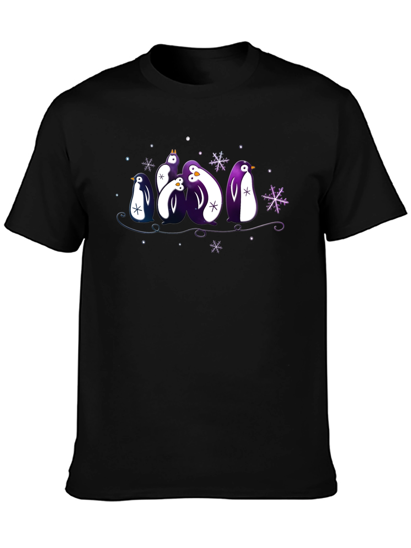 Penguin Family Graphic Tee - Winter Holiday Design