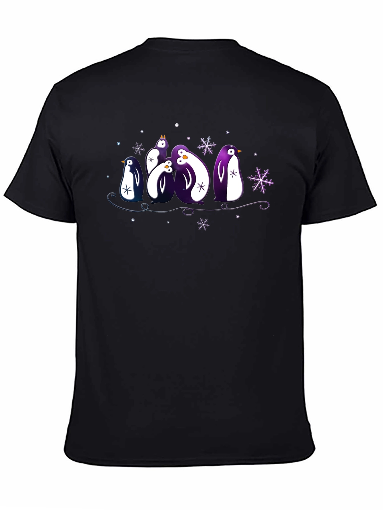 Penguin Family Graphic Tee - Winter Holiday Design
