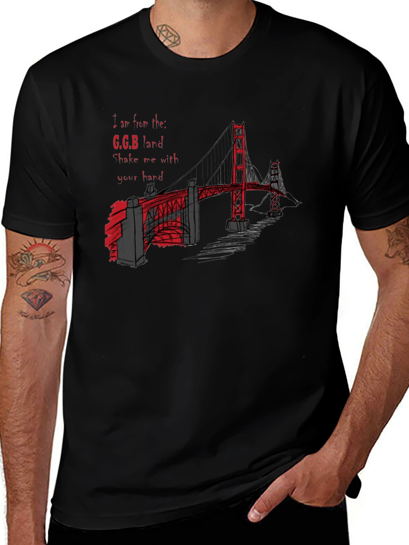Golden Gate Bridge Graphic Tee - Black