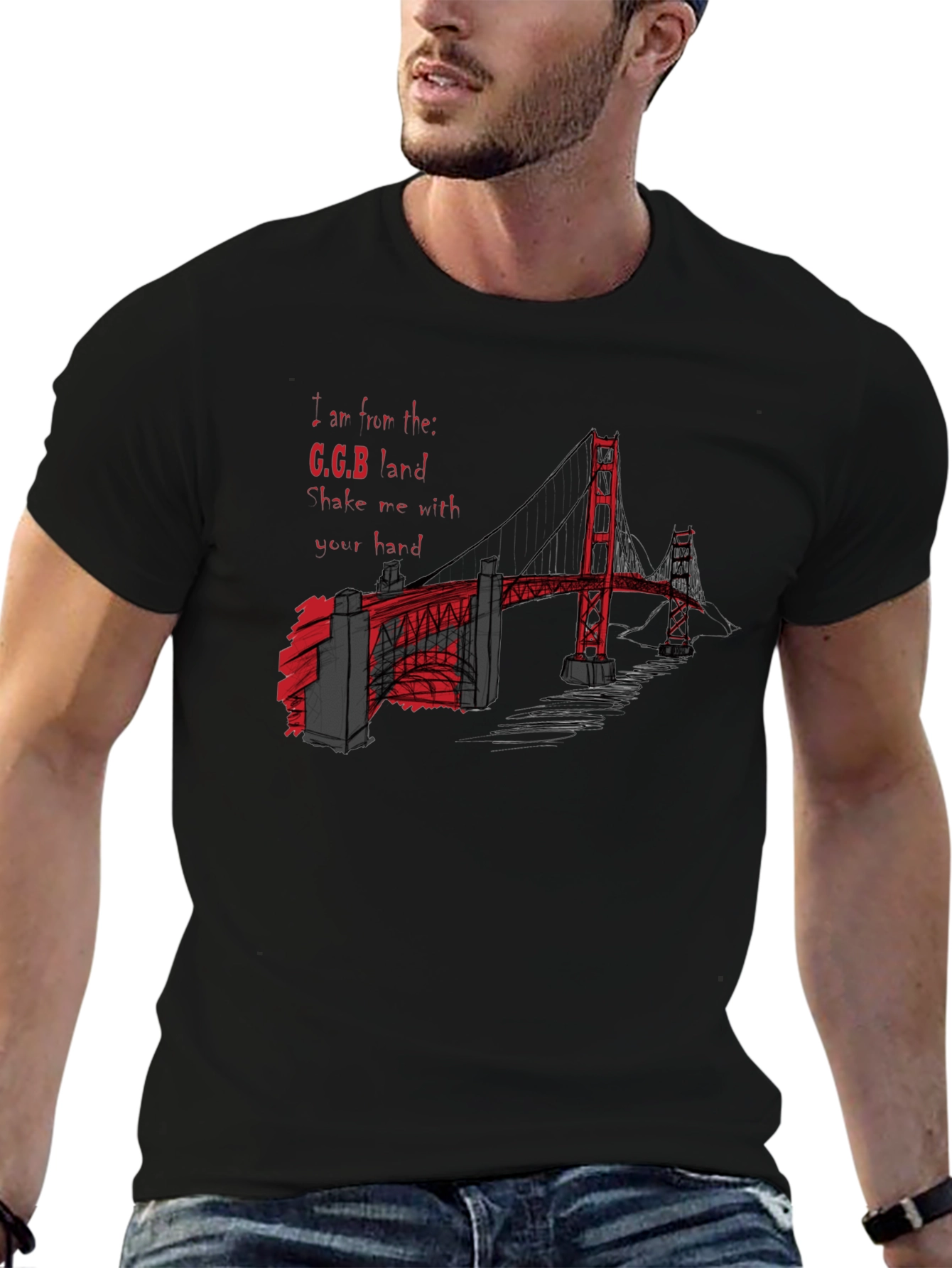 Golden Gate Bridge Graphic Tee - Black