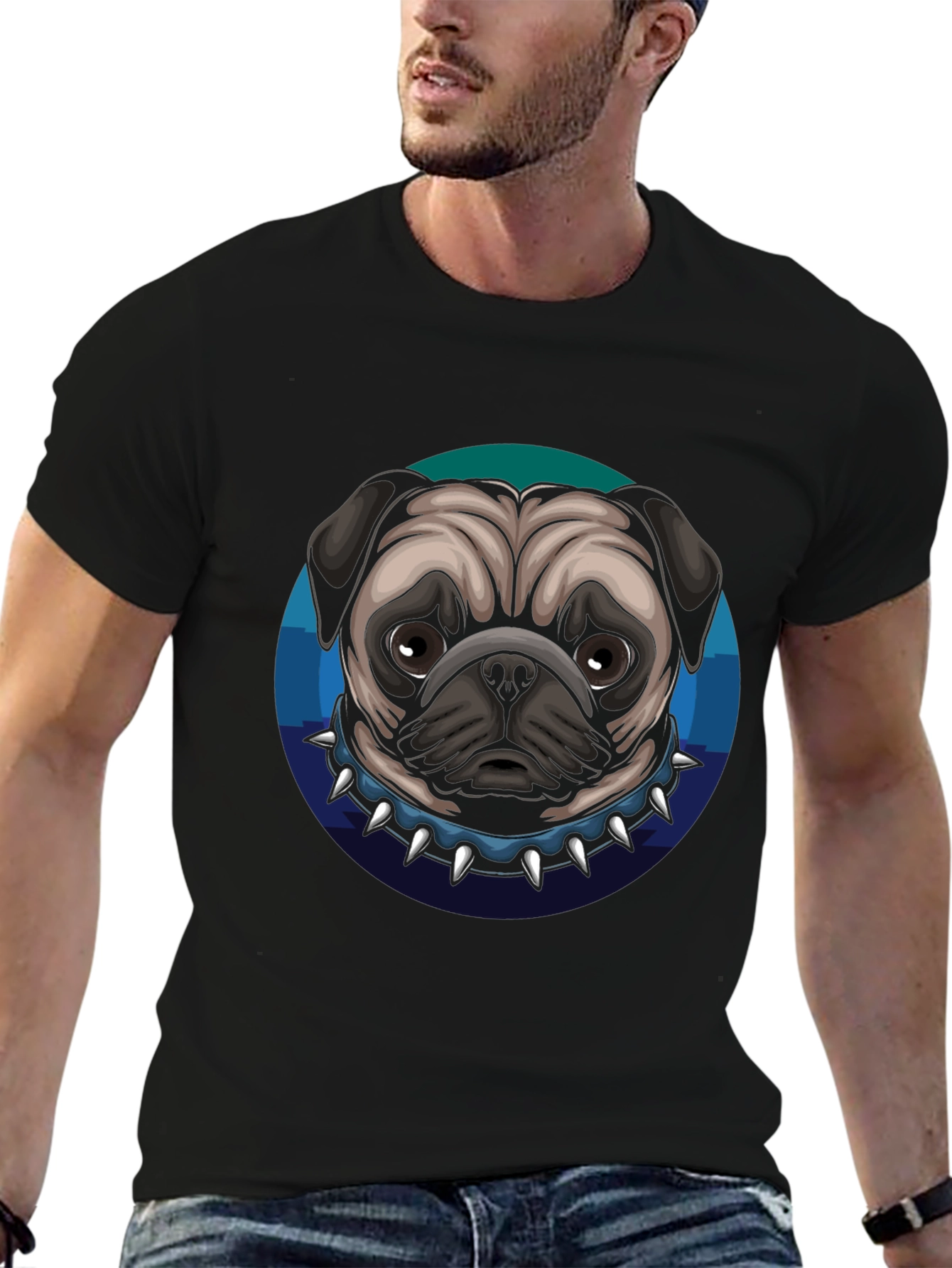 Cool Pug Dog Graphic T-Shirt