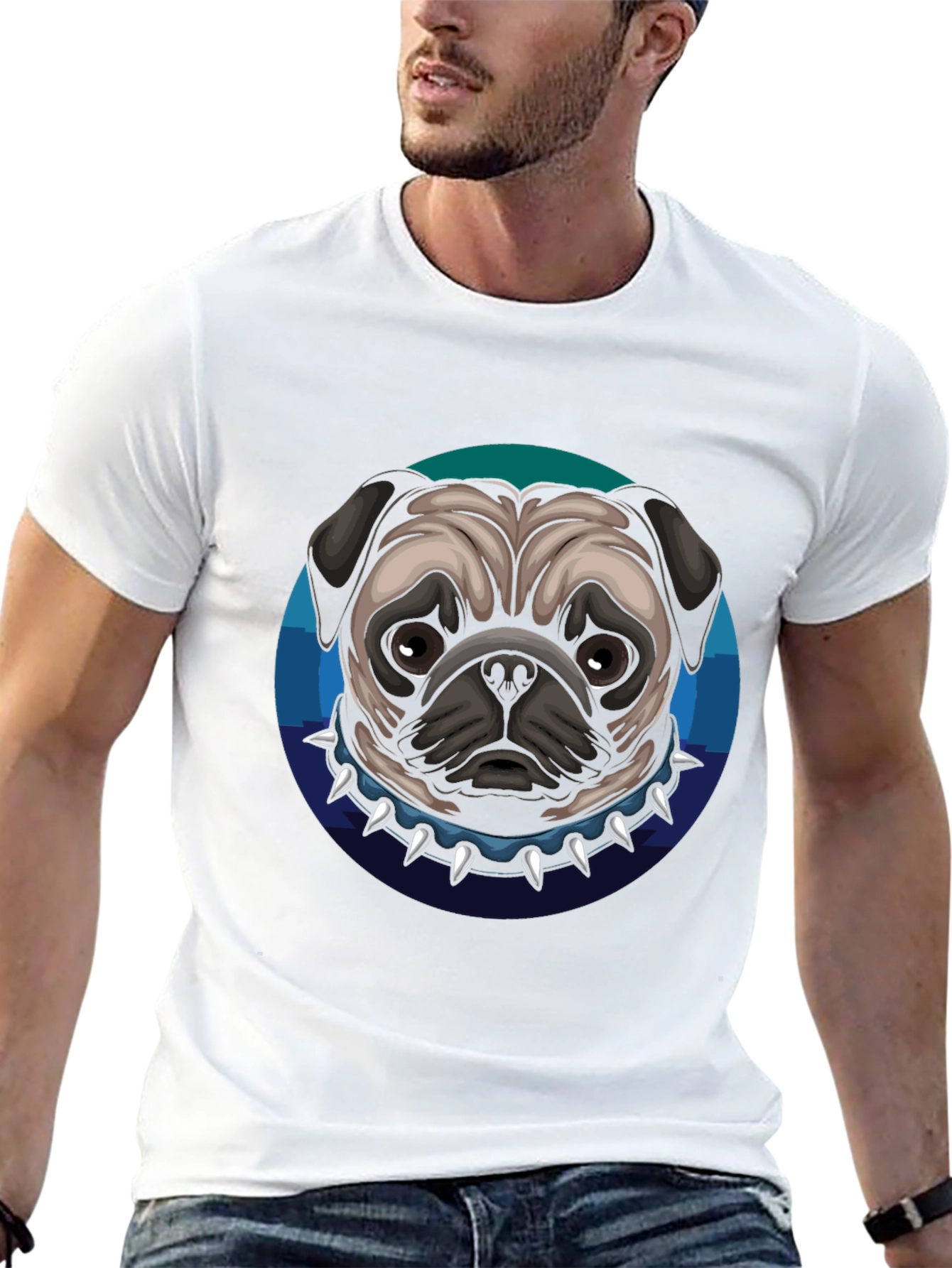 Cool Pug Dog Graphic T-Shirt