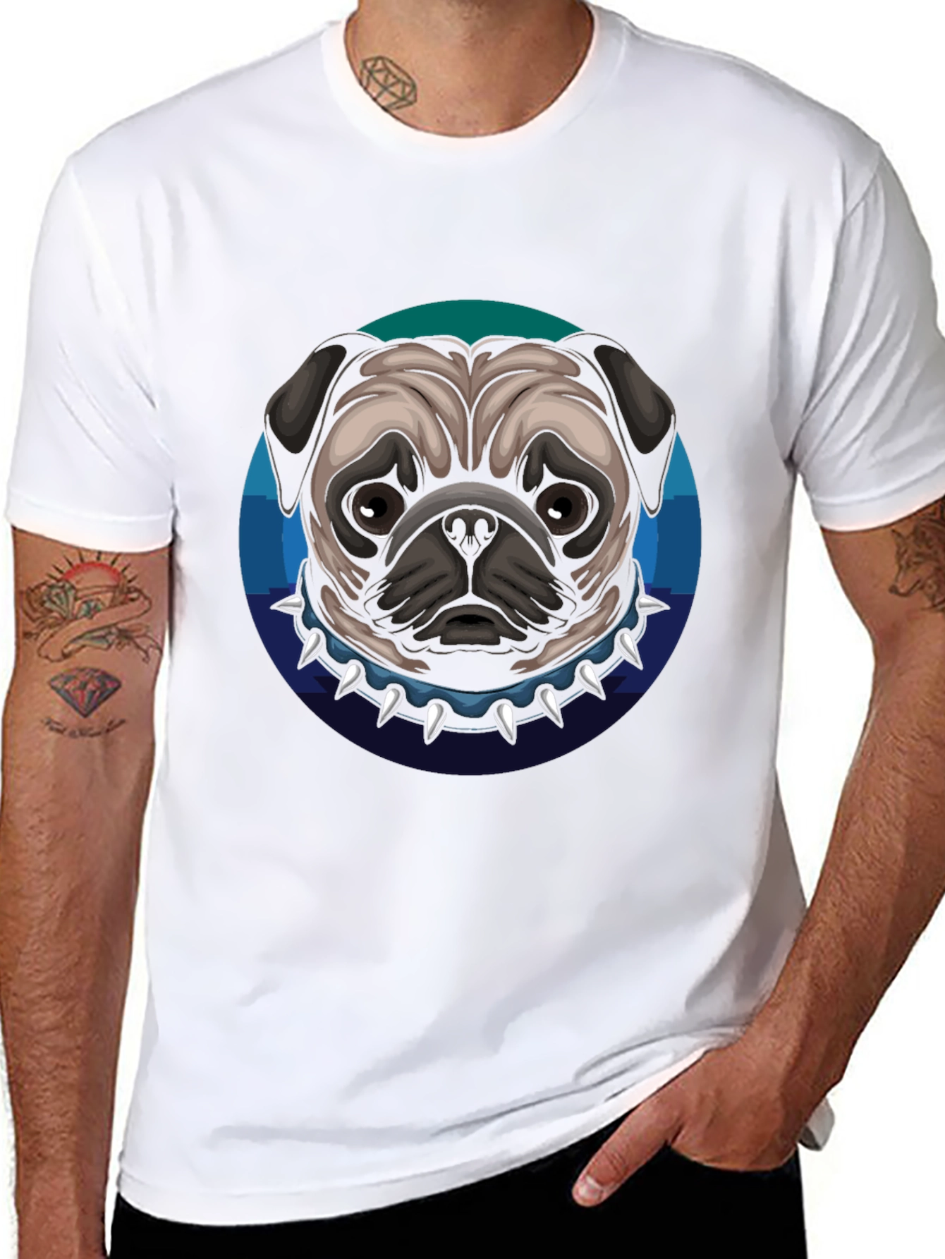 Cool Pug Dog Graphic T-Shirt
