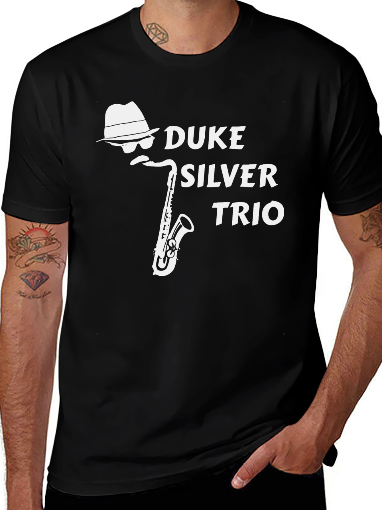 Duke Silver Trio T-Shirt - Black Jazz Music Tee