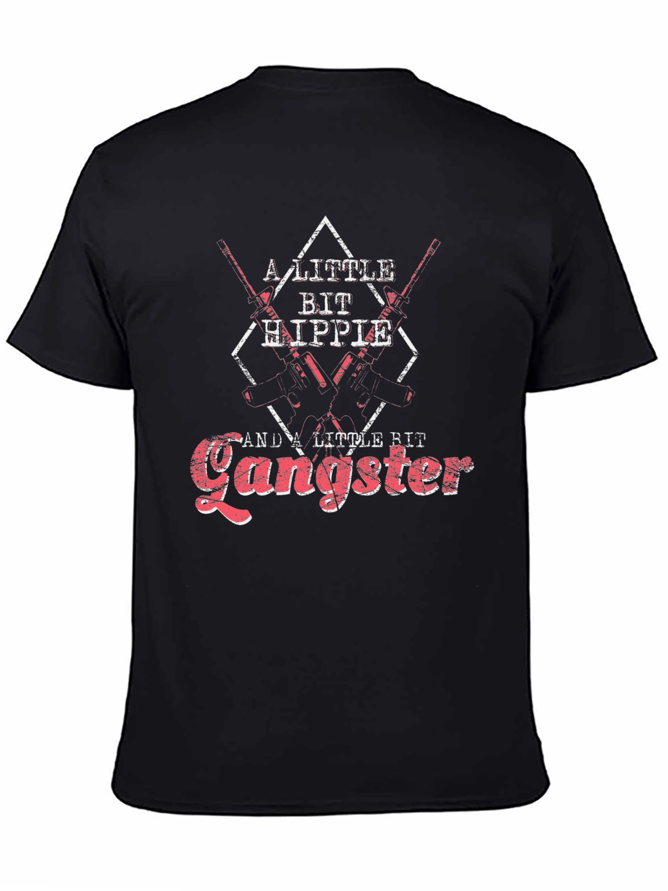 A Little Bit Hippie & Gangster Black T-Shirt