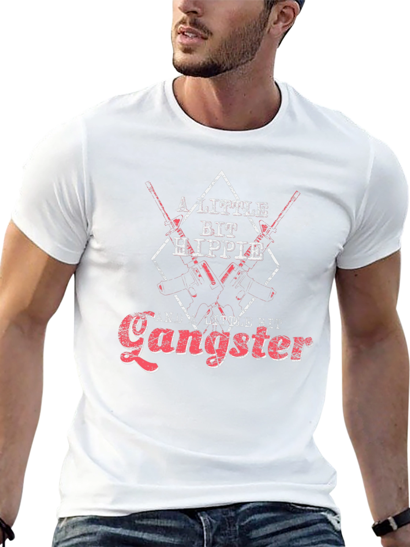 A Little Bit Hippie & Gangster Black T-Shirt