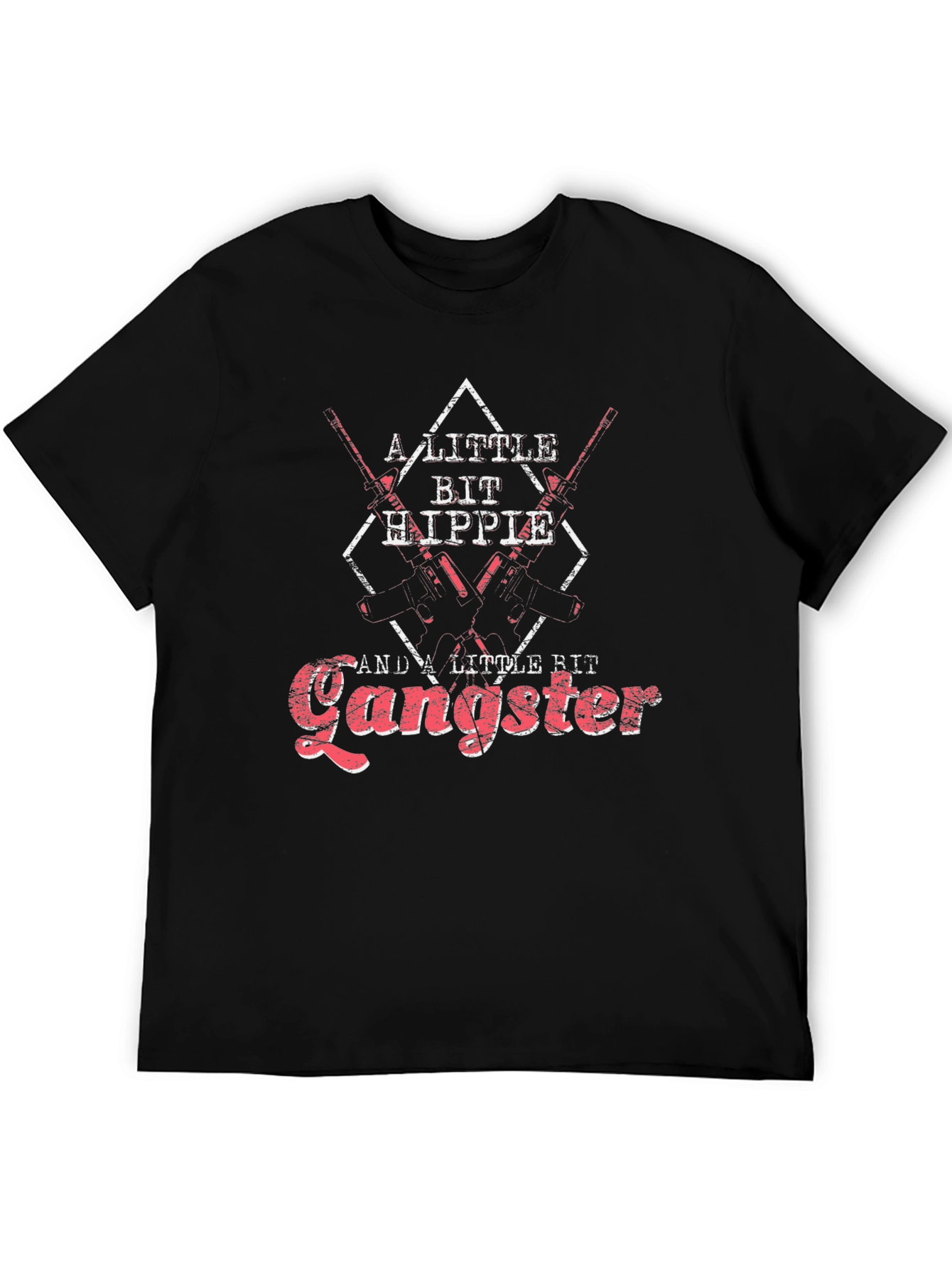 A Little Bit Hippie & Gangster Black T-Shirt