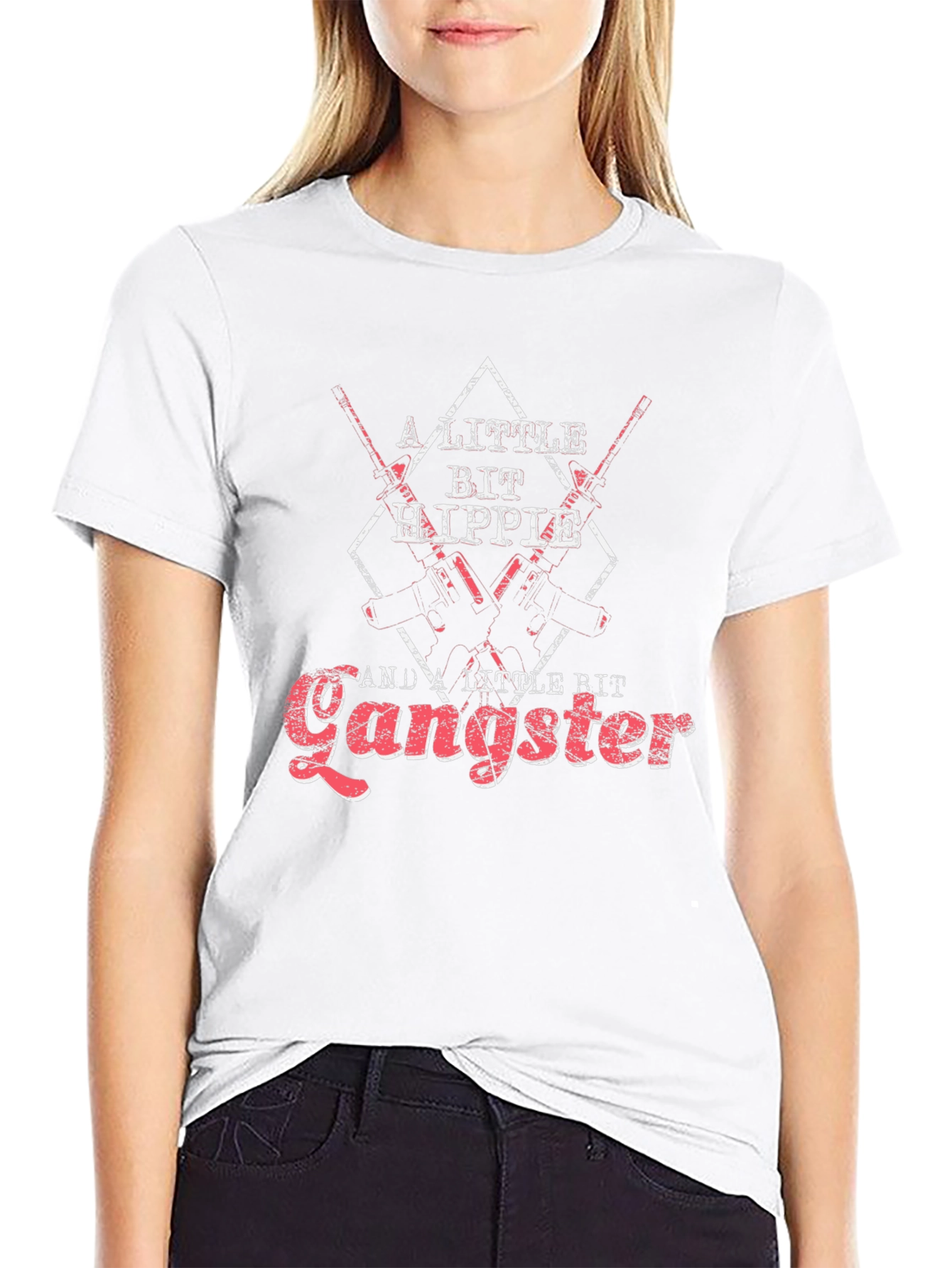 A Little Bit Hippie & Gangster Black T-Shirt