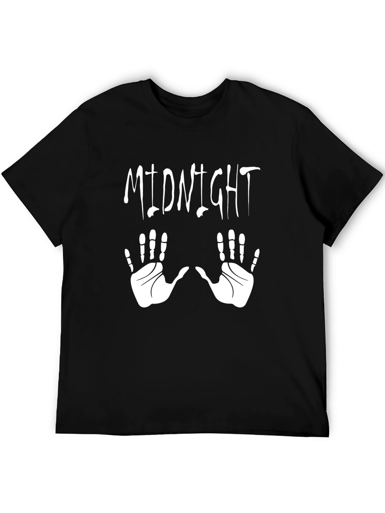Midnight Hands Graphic Tee - Black Cotton T-Shirt