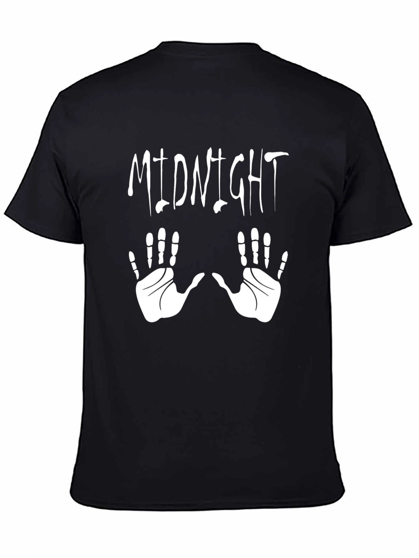 Midnight Hands Graphic Tee - Black Cotton T-Shirt