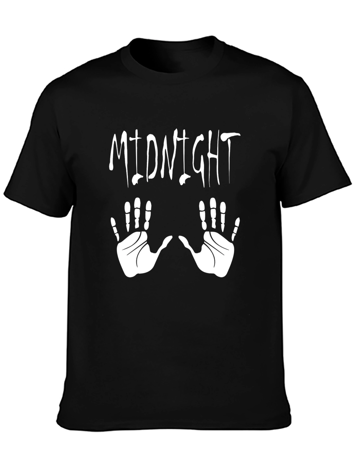 Midnight Hands Graphic Tee - Black Cotton T-Shirt