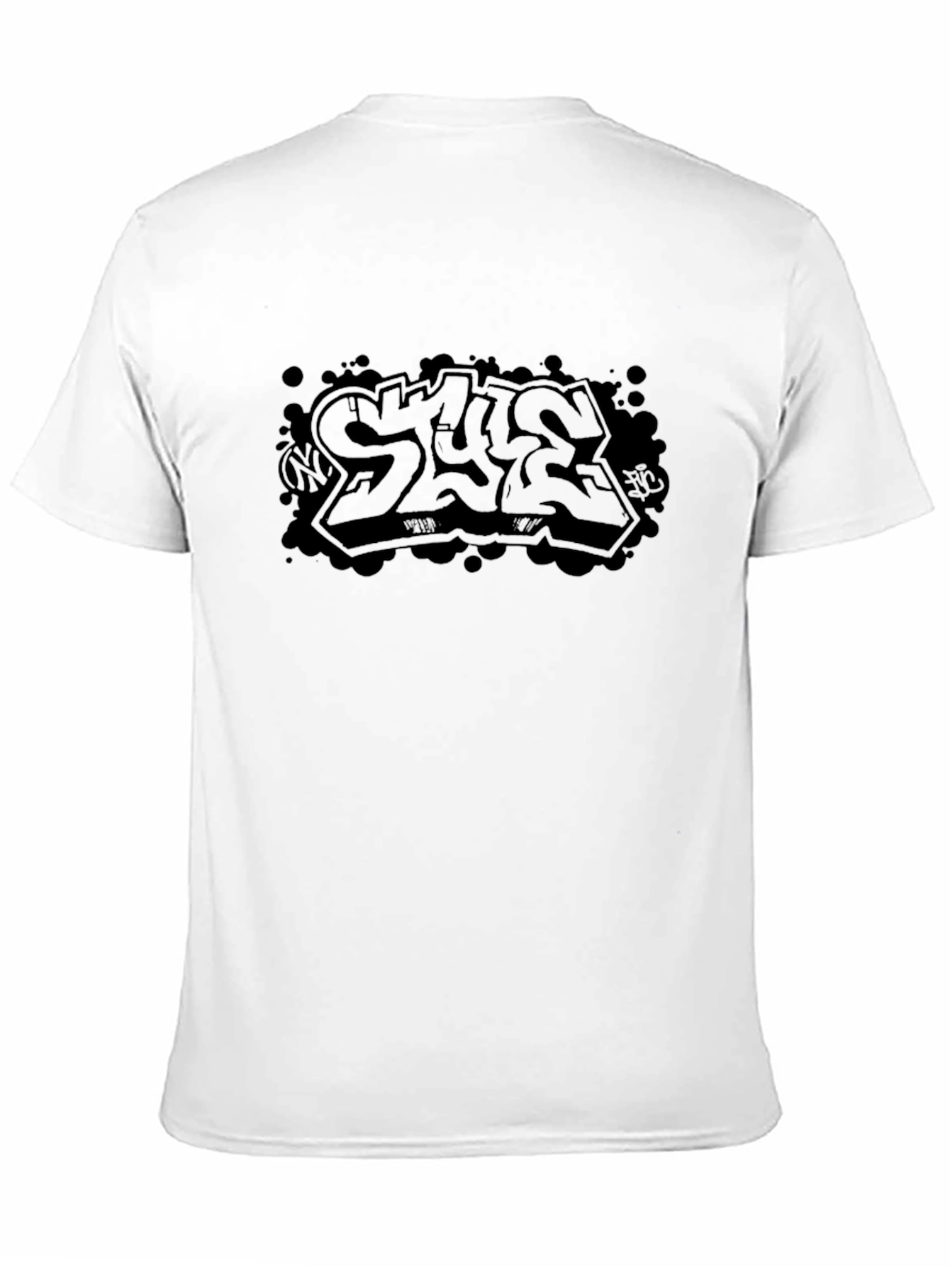 Mens Black Graphic Tee - Graffiti Style