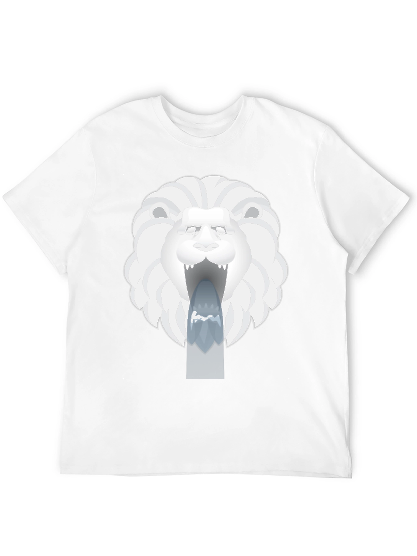 Lion Head Graphic Print Black T-Shirt