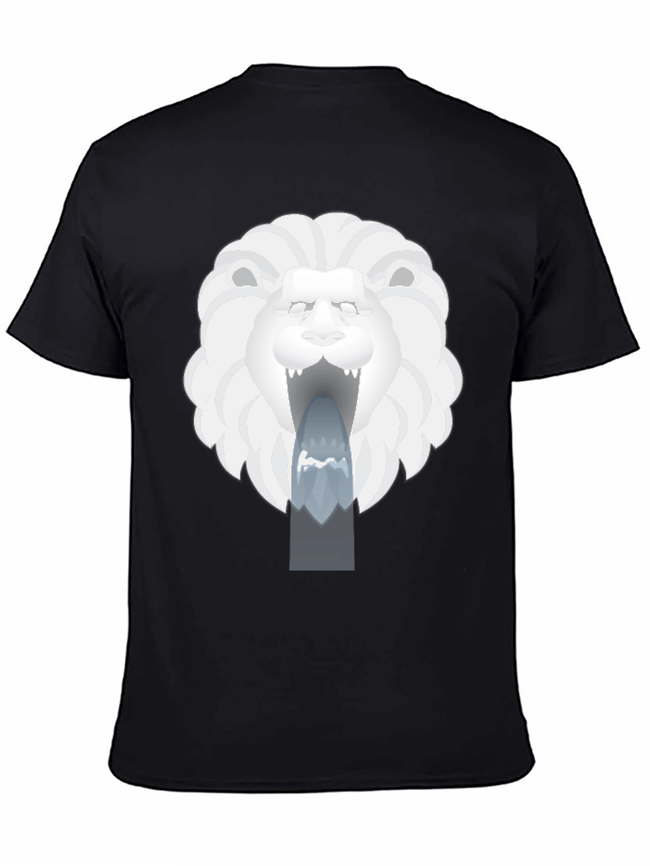 Lion Head Graphic Print Black T-Shirt