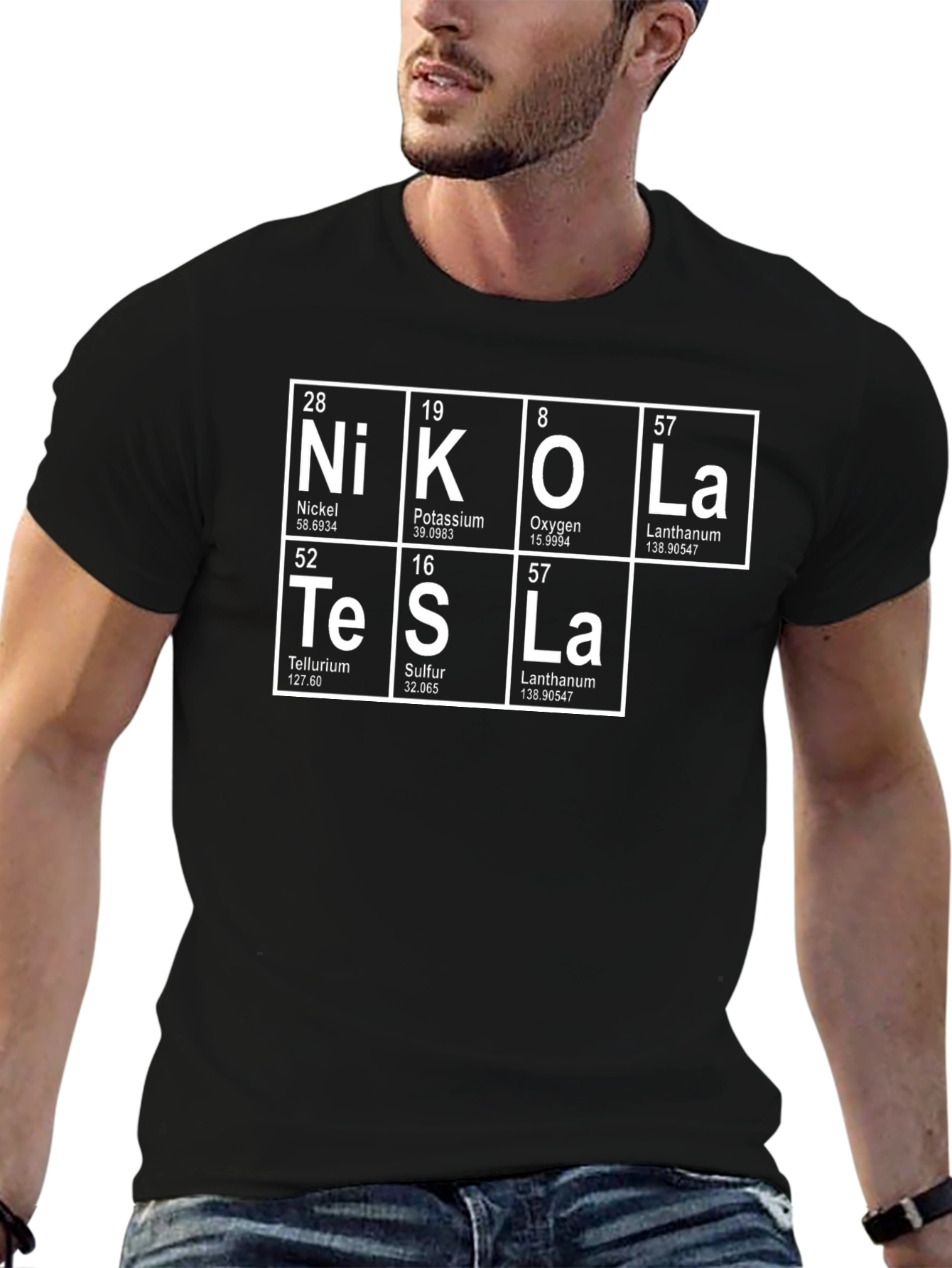 Nikola Tesla Periodic Table T-Shirt