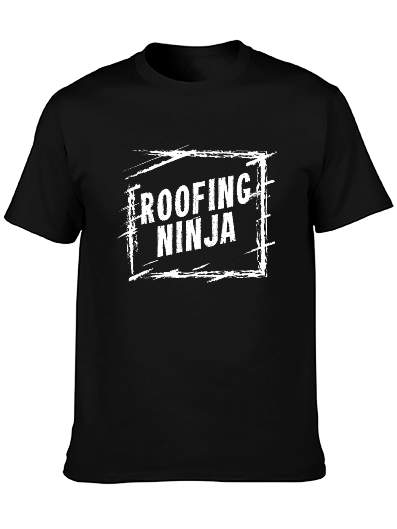Roofing Ninja Graphic T-Shirt - Black Crew Neck Tee