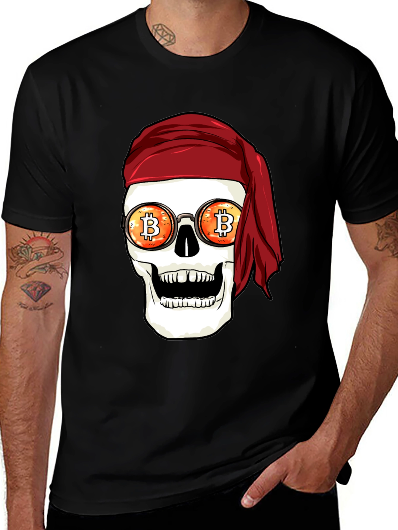 Bitcoin Pirate Skull Graphic Tee