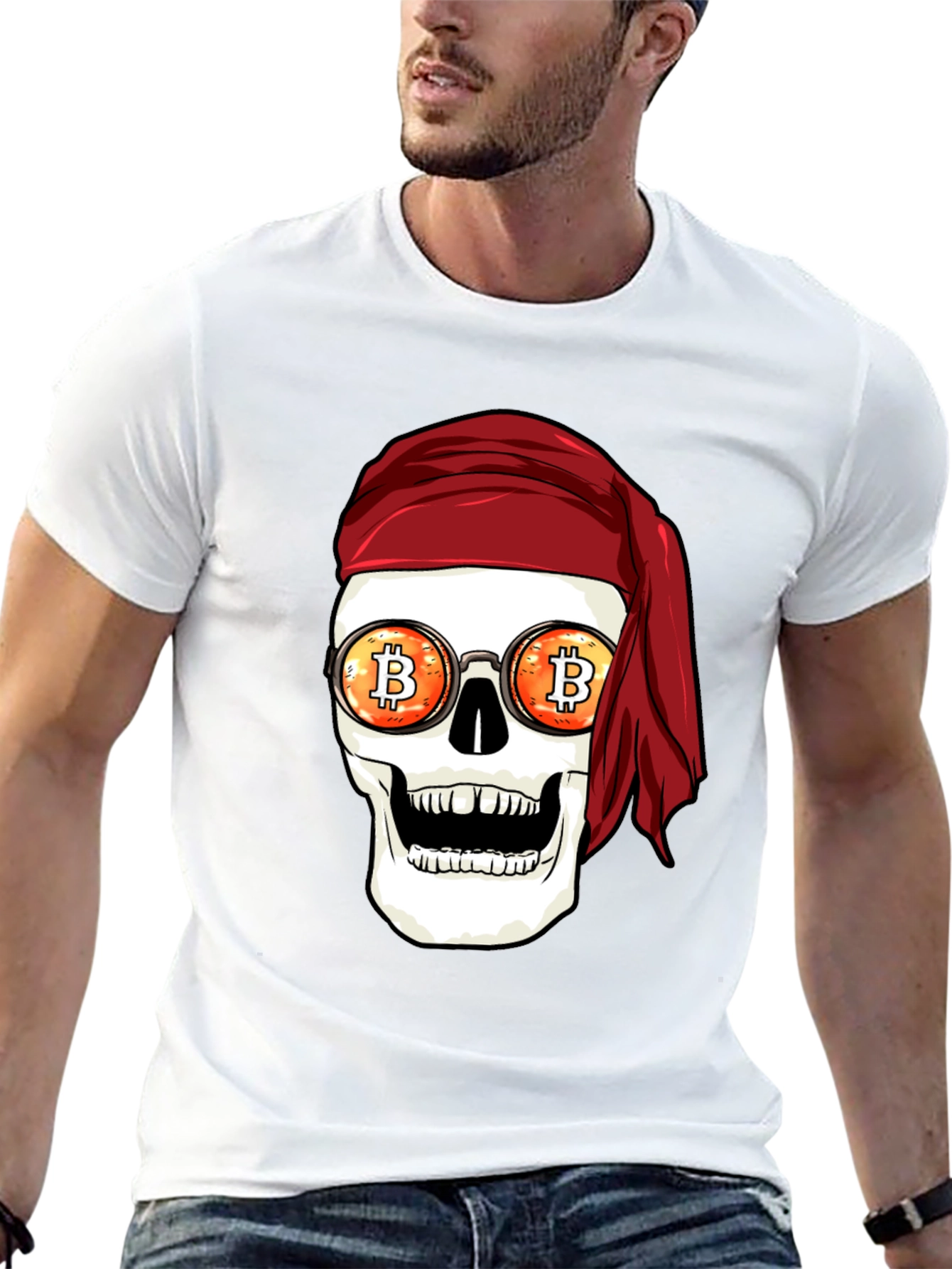 Bitcoin Pirate Skull Graphic Tee