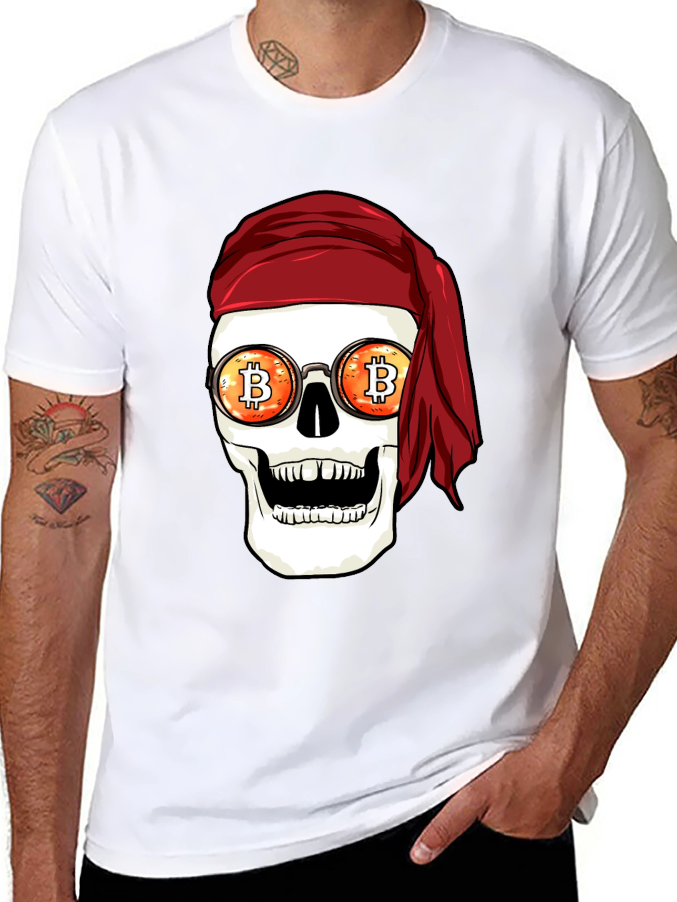 Bitcoin Pirate Skull Graphic Tee