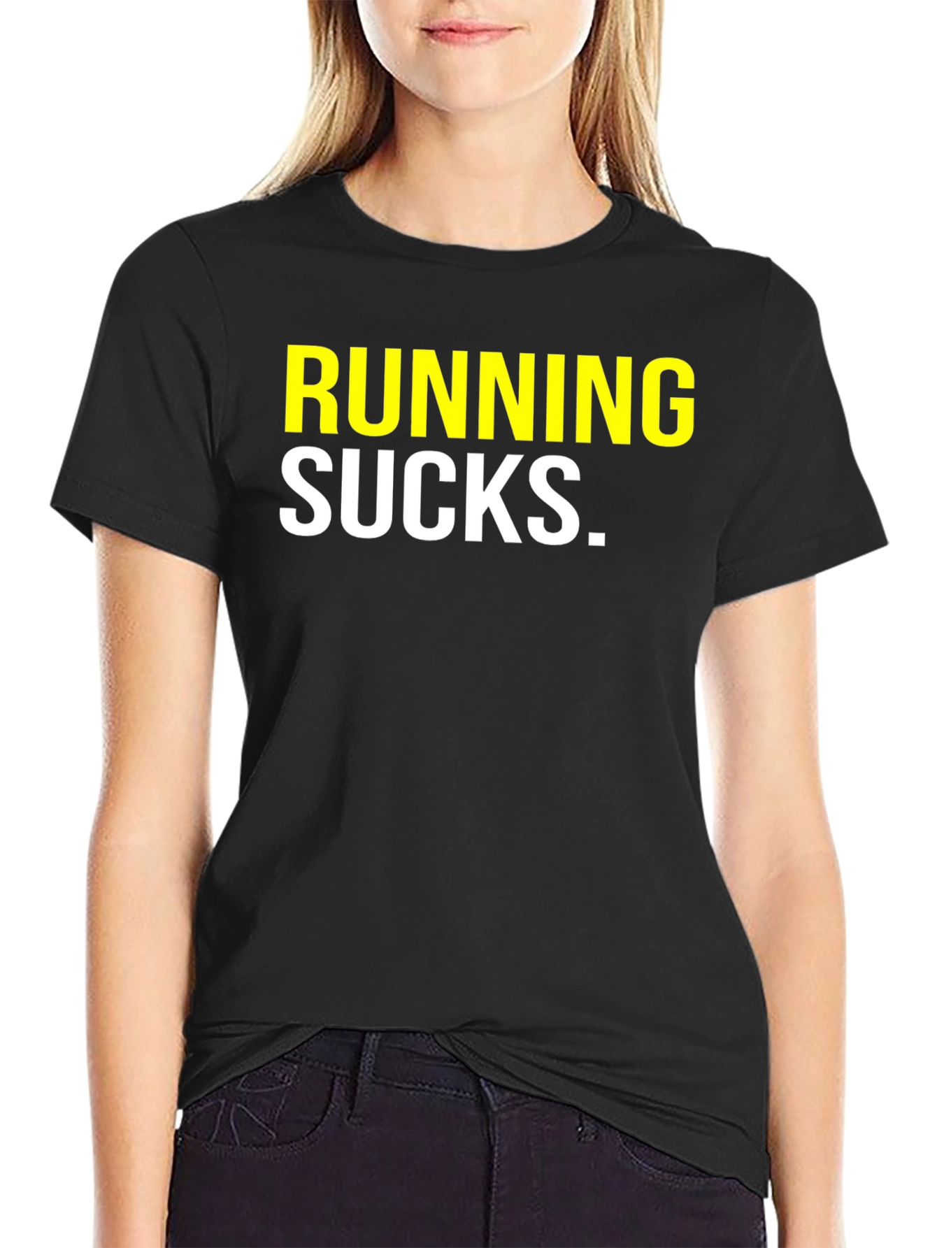 Running Sucks Graphic Tee - Black Casual T-Shirt