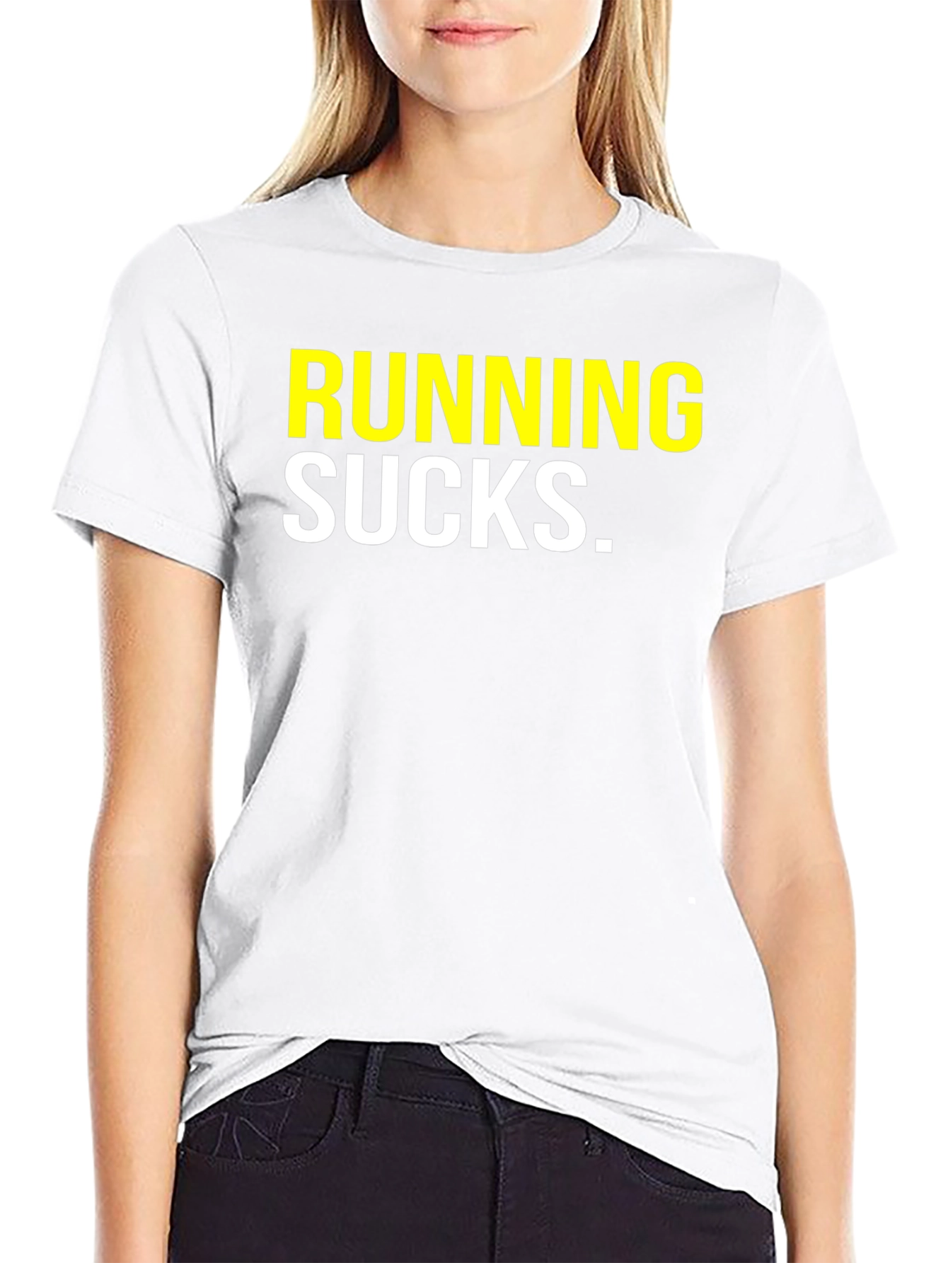 Running Sucks Graphic Tee - Black Casual T-Shirt