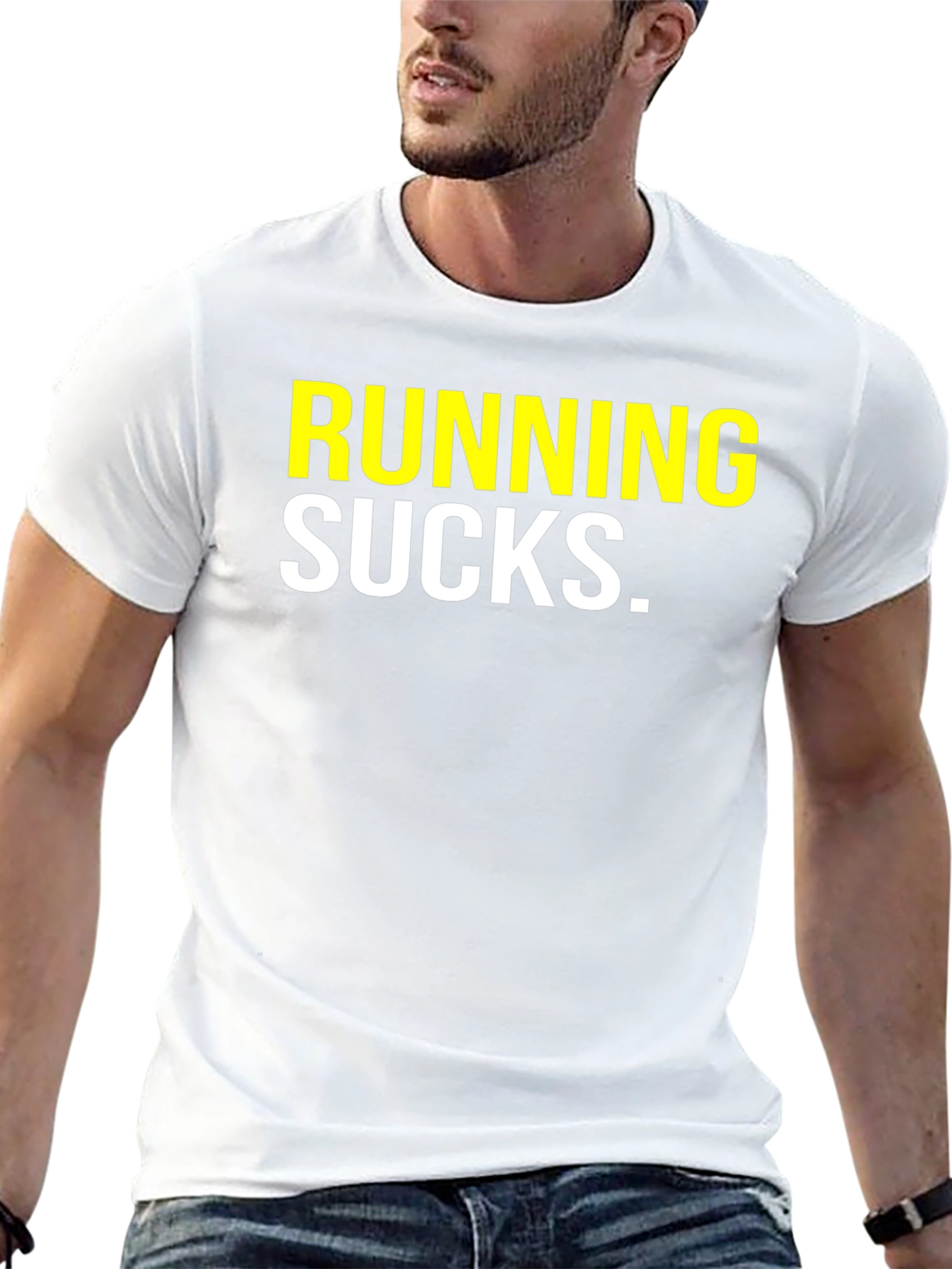 Running Sucks Graphic Tee - Black Casual T-Shirt