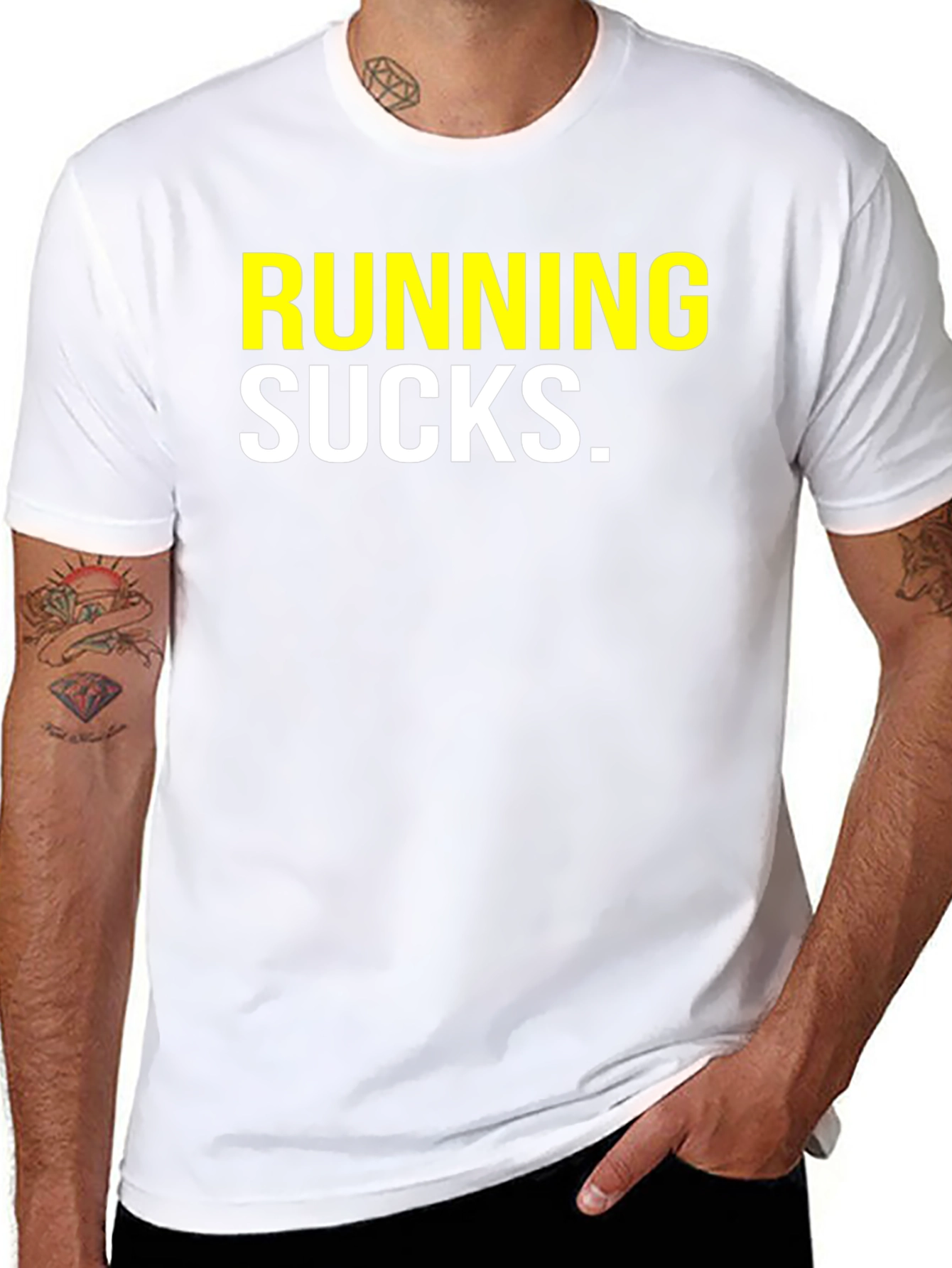 Running Sucks Graphic Tee - Black Casual T-Shirt