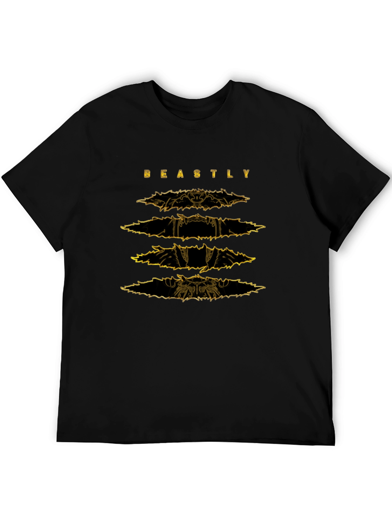 Beastly Graphic Print Mens Black T-Shirt