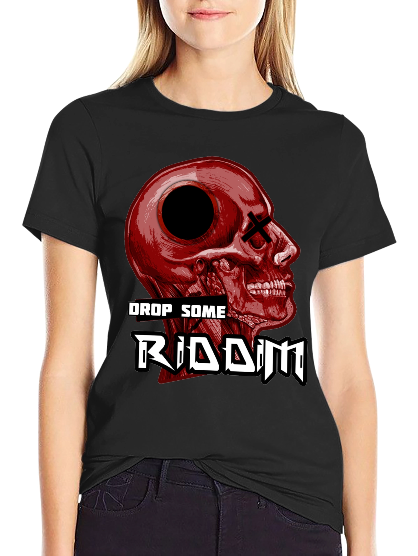 Drop Some Riddim Skull Graphic T-Shirt