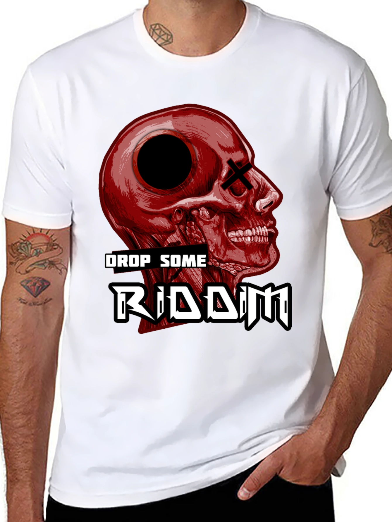 Drop Some Riddim Skull Graphic T-Shirt