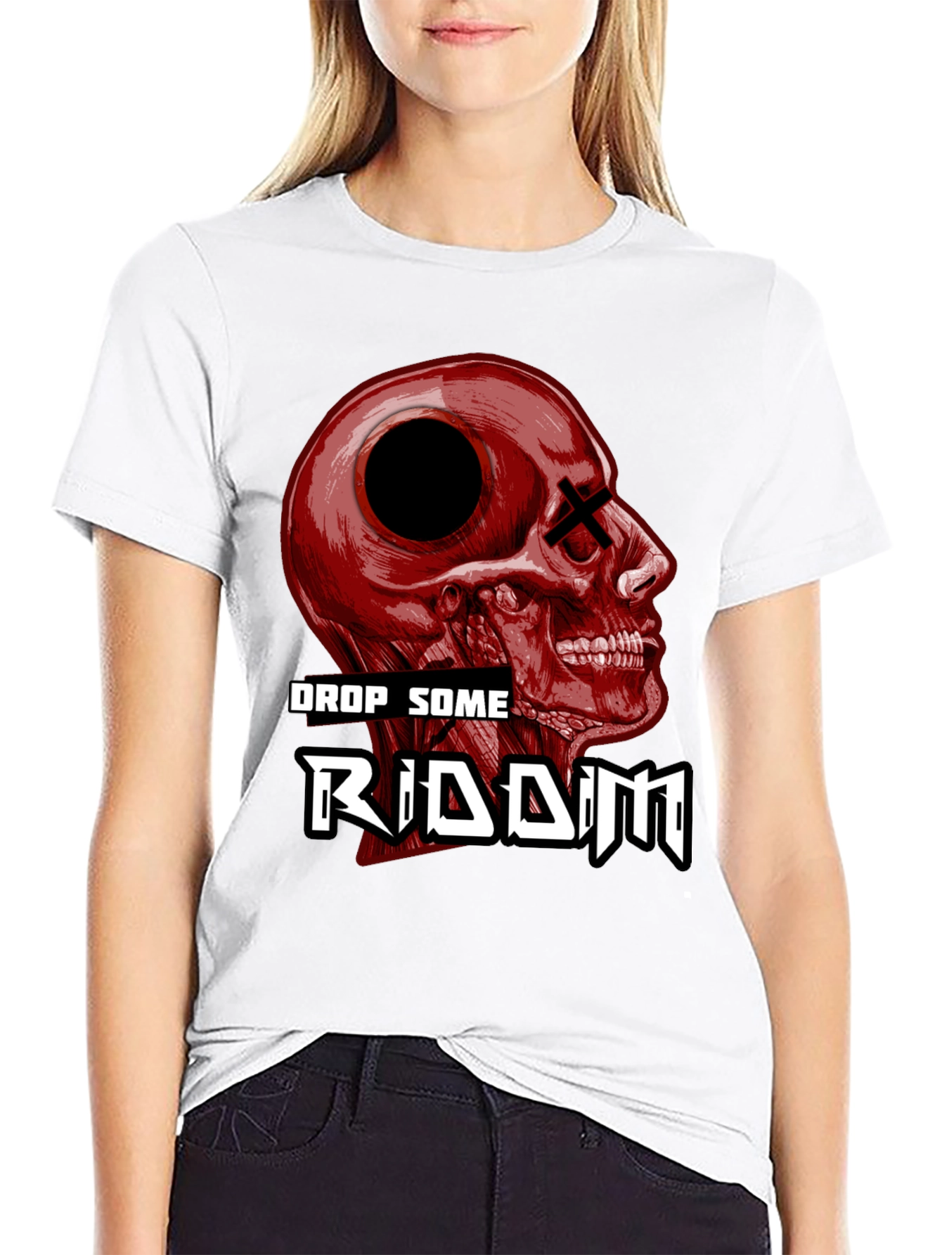 Drop Some Riddim Skull Graphic T-Shirt