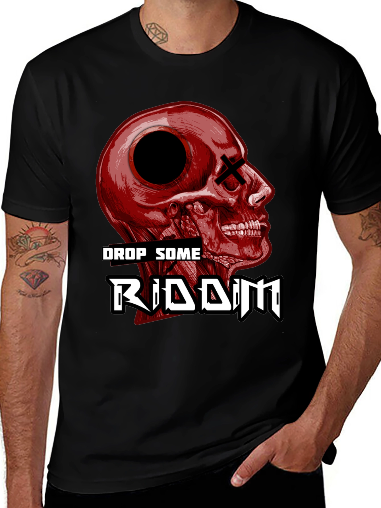 Drop Some Riddim Skull Graphic T-Shirt