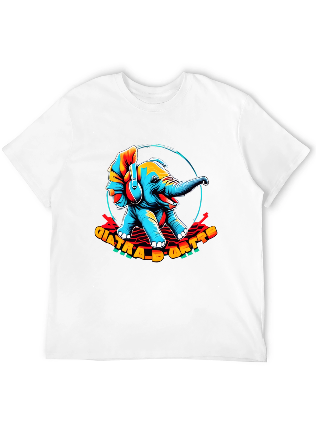 Trendy Elephant Graphic Black T-Shirt