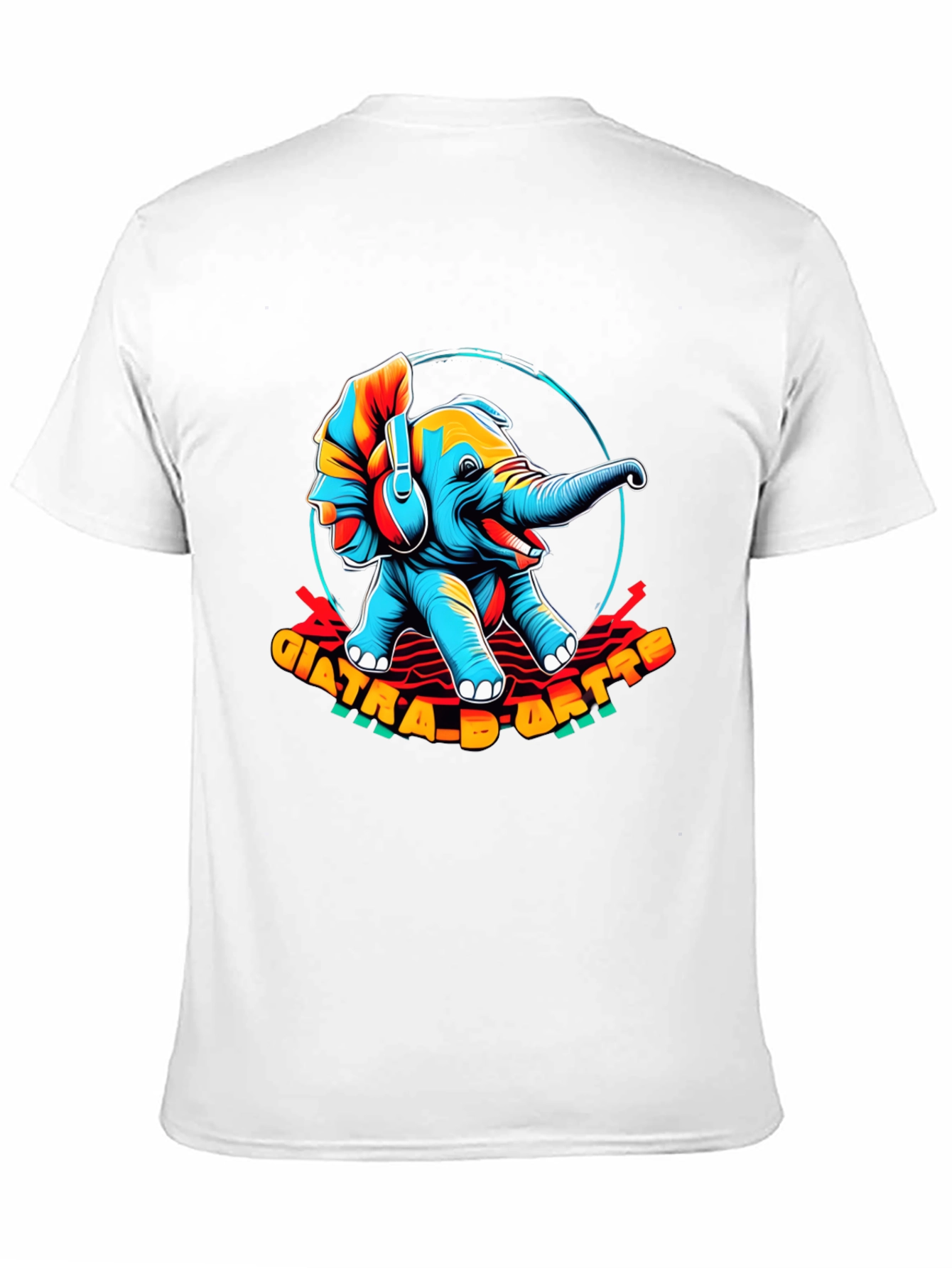 Trendy Elephant Graphic Black T-Shirt