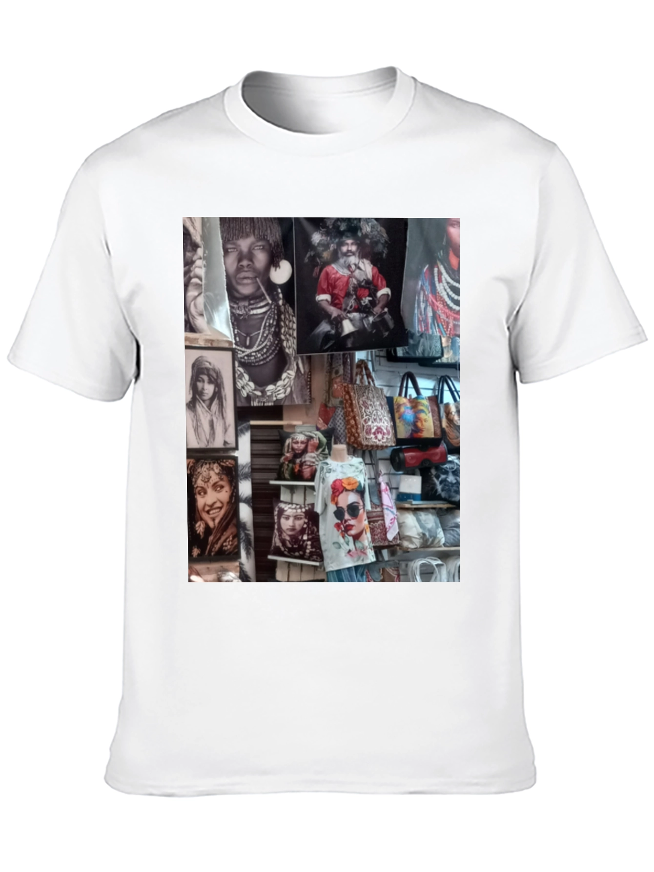 Worldly Collage Black T-Shirt