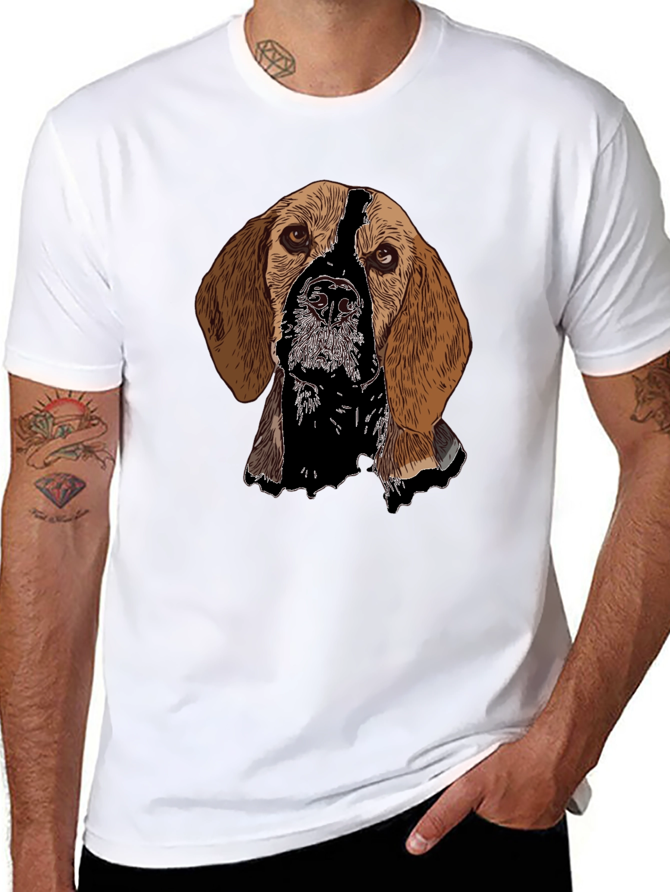 Dog Breed Graphic Black T-Shirt