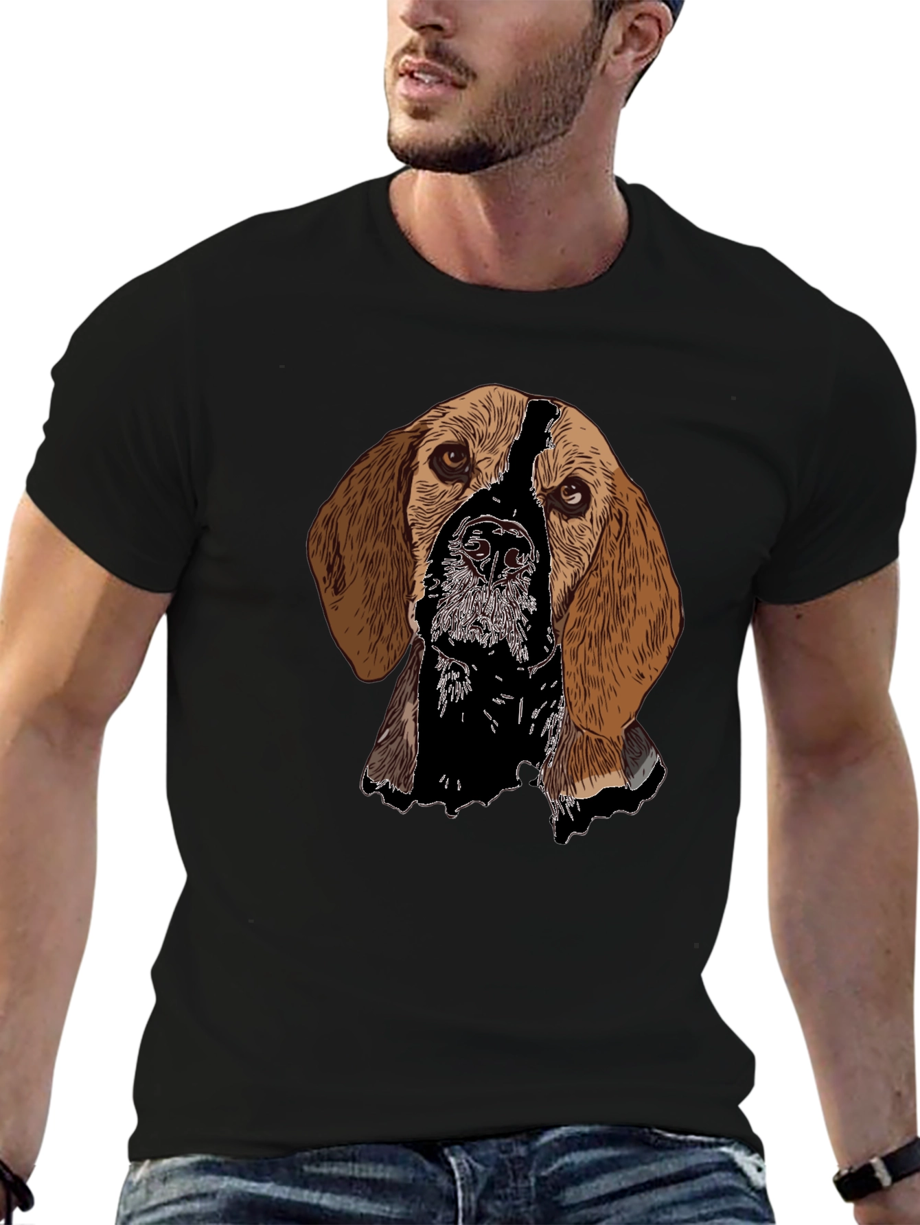 Dog Breed Graphic Black T-Shirt