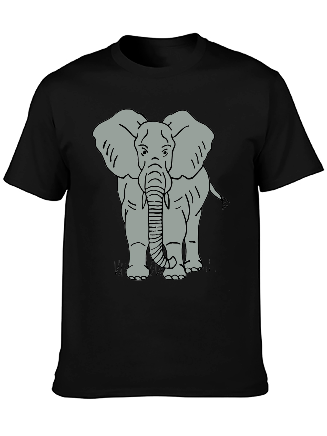 Elephant Graphic Tee - Mens Black T-Shirt