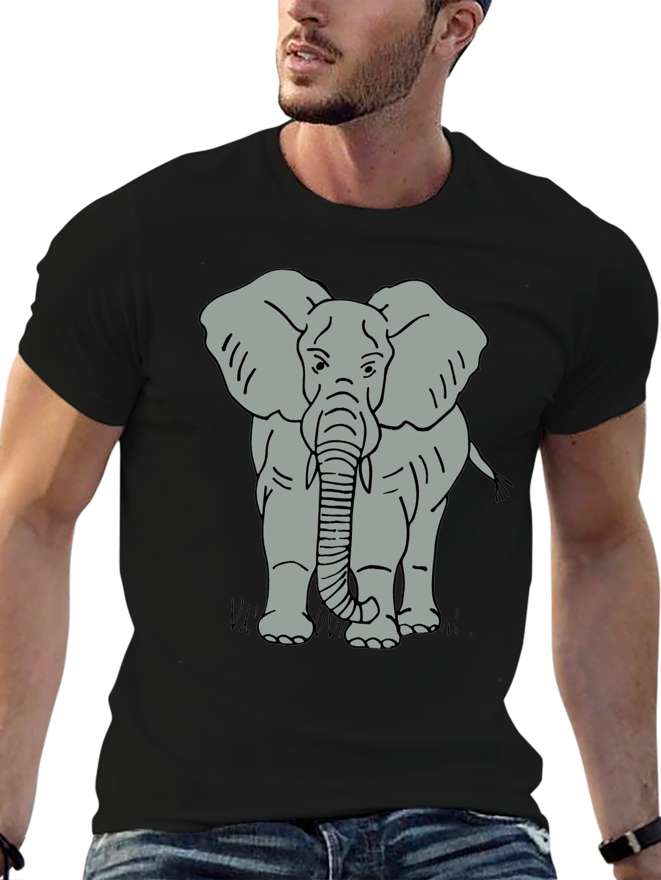 Elephant Graphic Tee - Mens Black T-Shirt